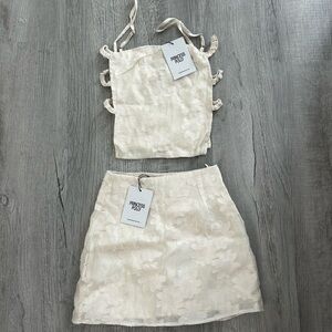 Cream Floral Two-Piece Set